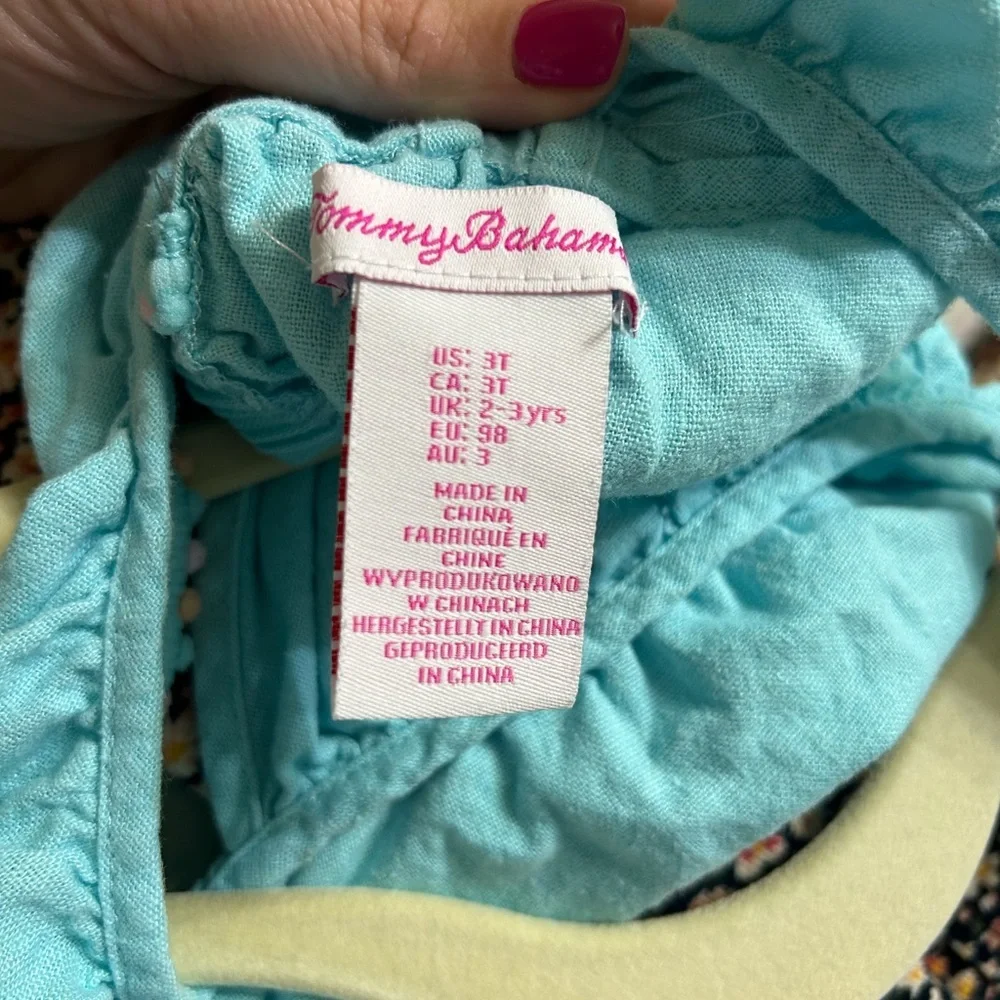 4/$25 Tommy Bahama Girl’s Linen Blend Sleeveless Pompom‎ Top Size 3T